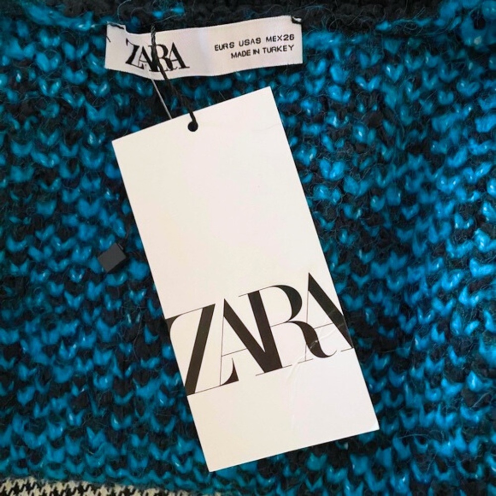 NEW Zara Houndstooth Knit Cardigan Small - Picture 11 of 13